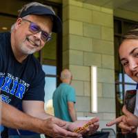 making jewelry at family weekend